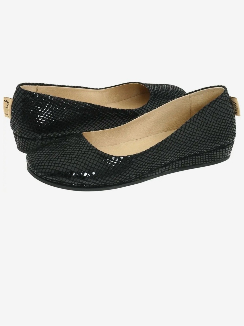 French Sole FS/NY Zeppa Black Snake Ballet Flat Size 8 MSRP $179 Made in Italy